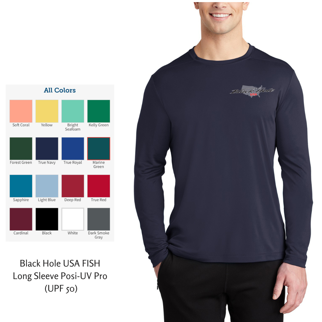 Black Hole USA FISH Long Sleeve Shirt Posi-UV  Pro (UPF 50)