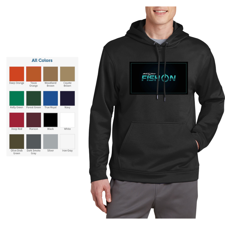 "Fish On" - Black Hole USA Sport-Wick Fleece Hoodie Sweatshirt