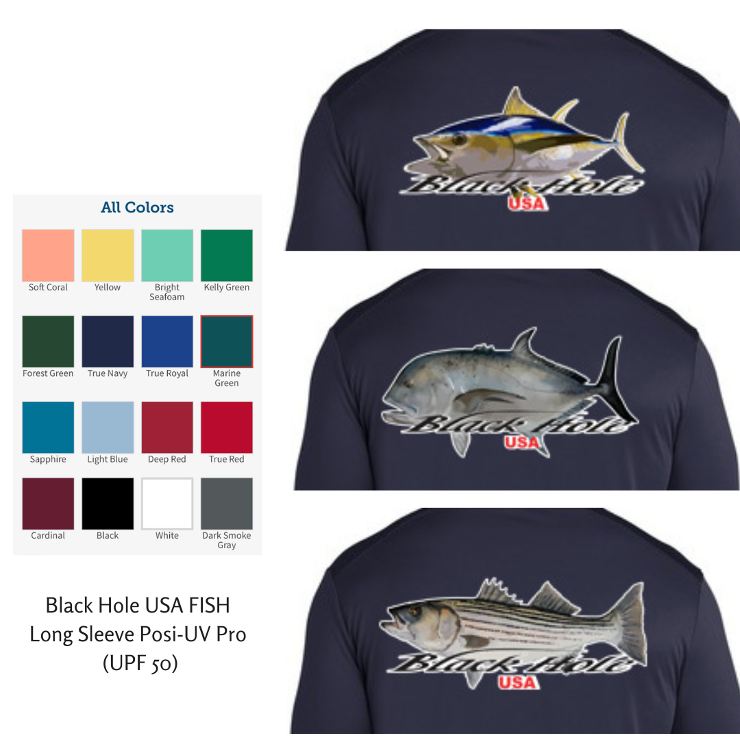 Black Hole USA FISH Long Sleeve Shirt Posi-UV  Pro (UPF 50)