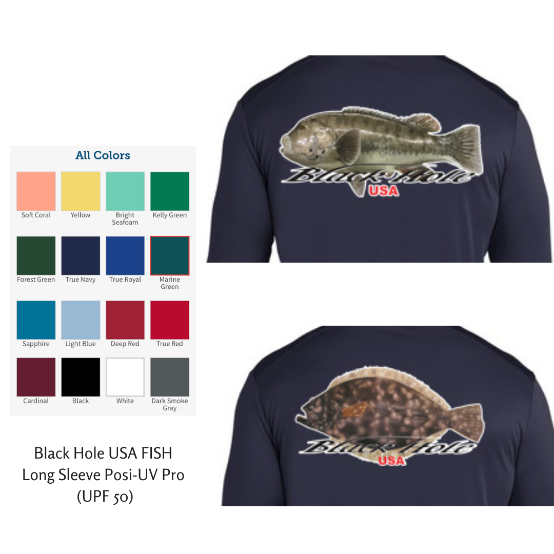 Black Hole USA FISH Long Sleeve Shirt Posi-UV  Pro (UPF 50)
