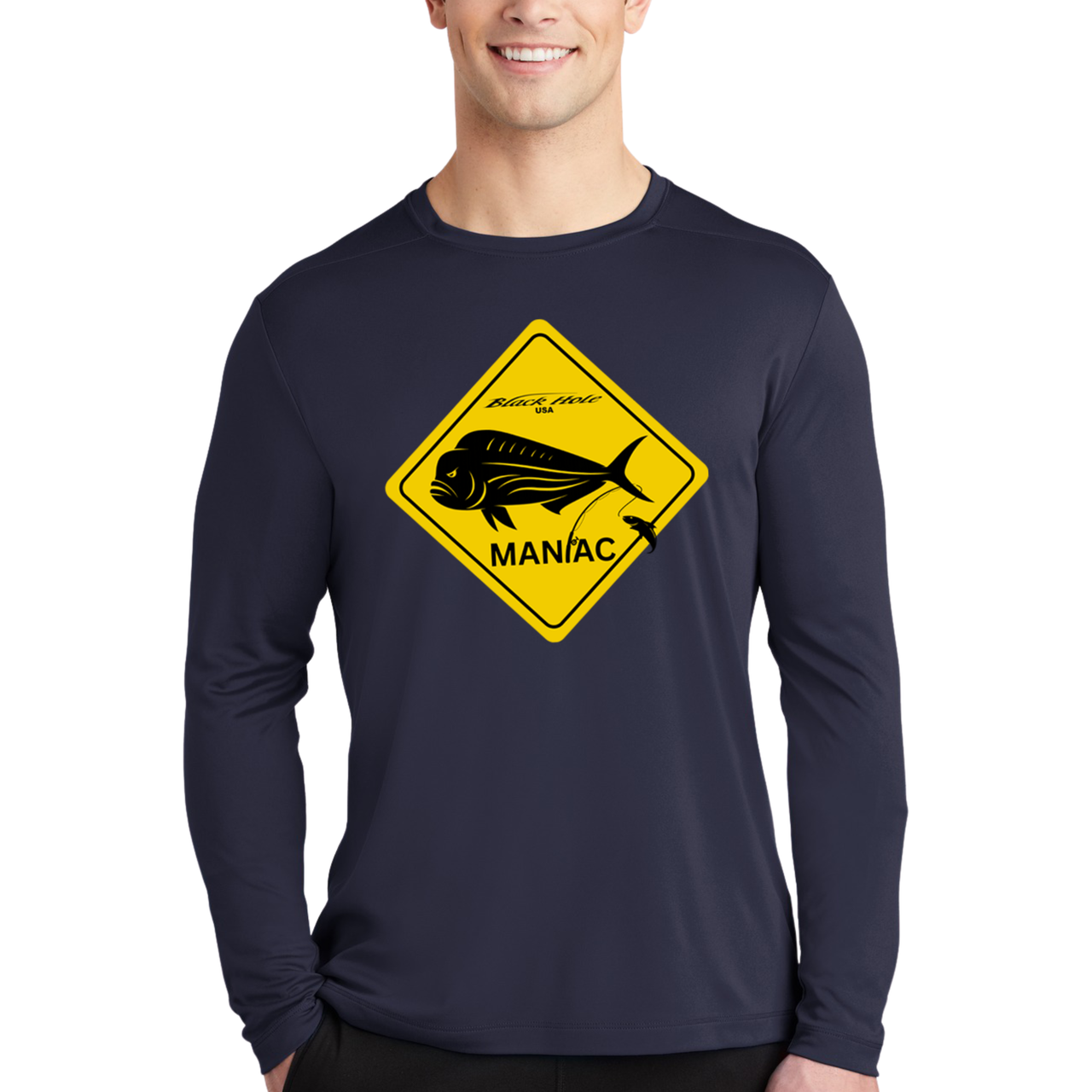 Maniac Series - Black Hole USA Long Sleeve Shirt Posi-UV  Pro (UPF 50)