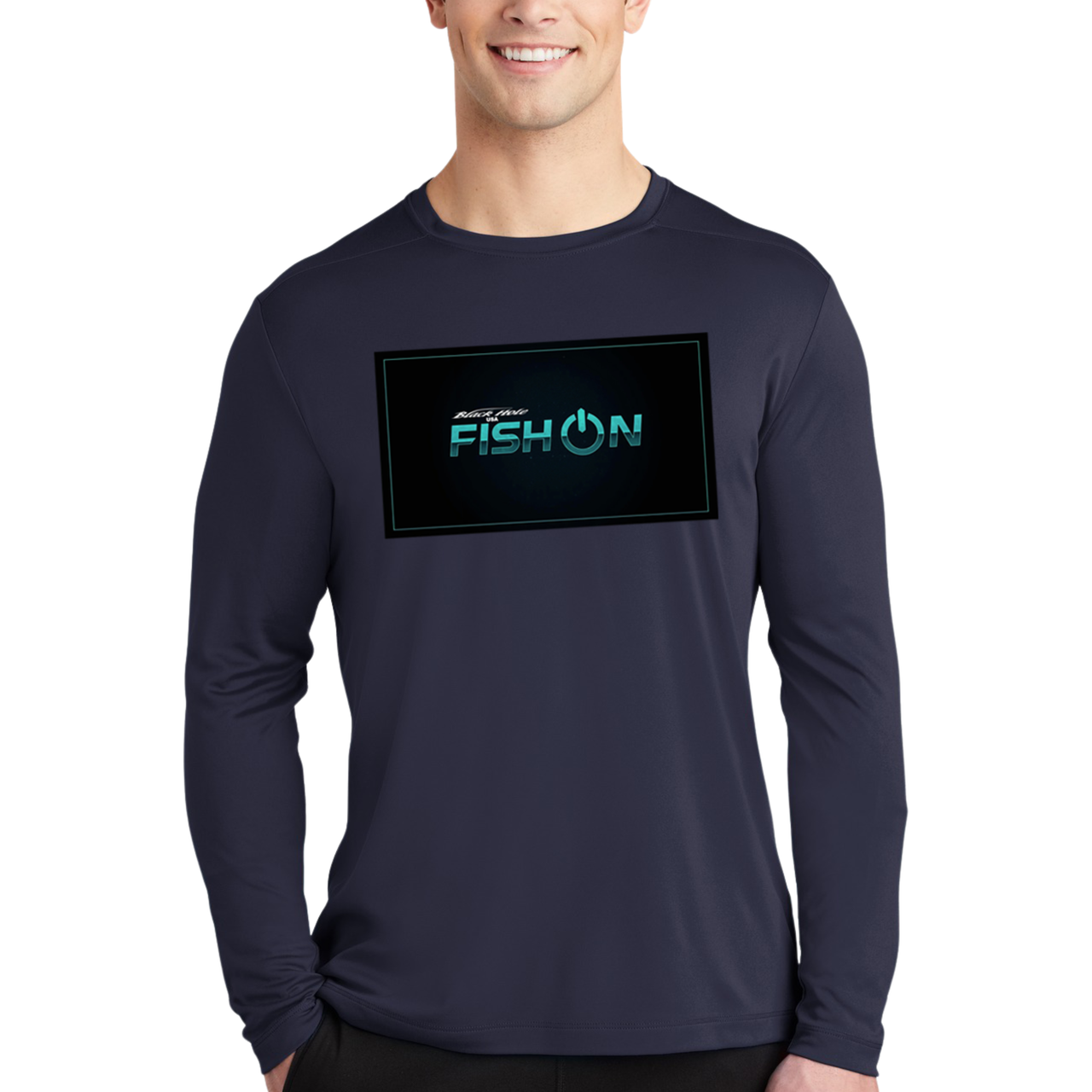 "Fish On" - Black Hole USA Long Sleeve Shirt Posi-UV  Pro (UPF 50)