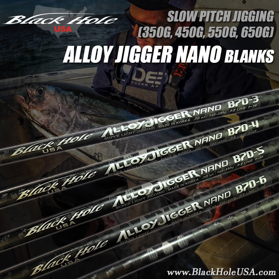 Black Hole USA Alloy Jigger Nano Slow Pitch Jigging Blanks