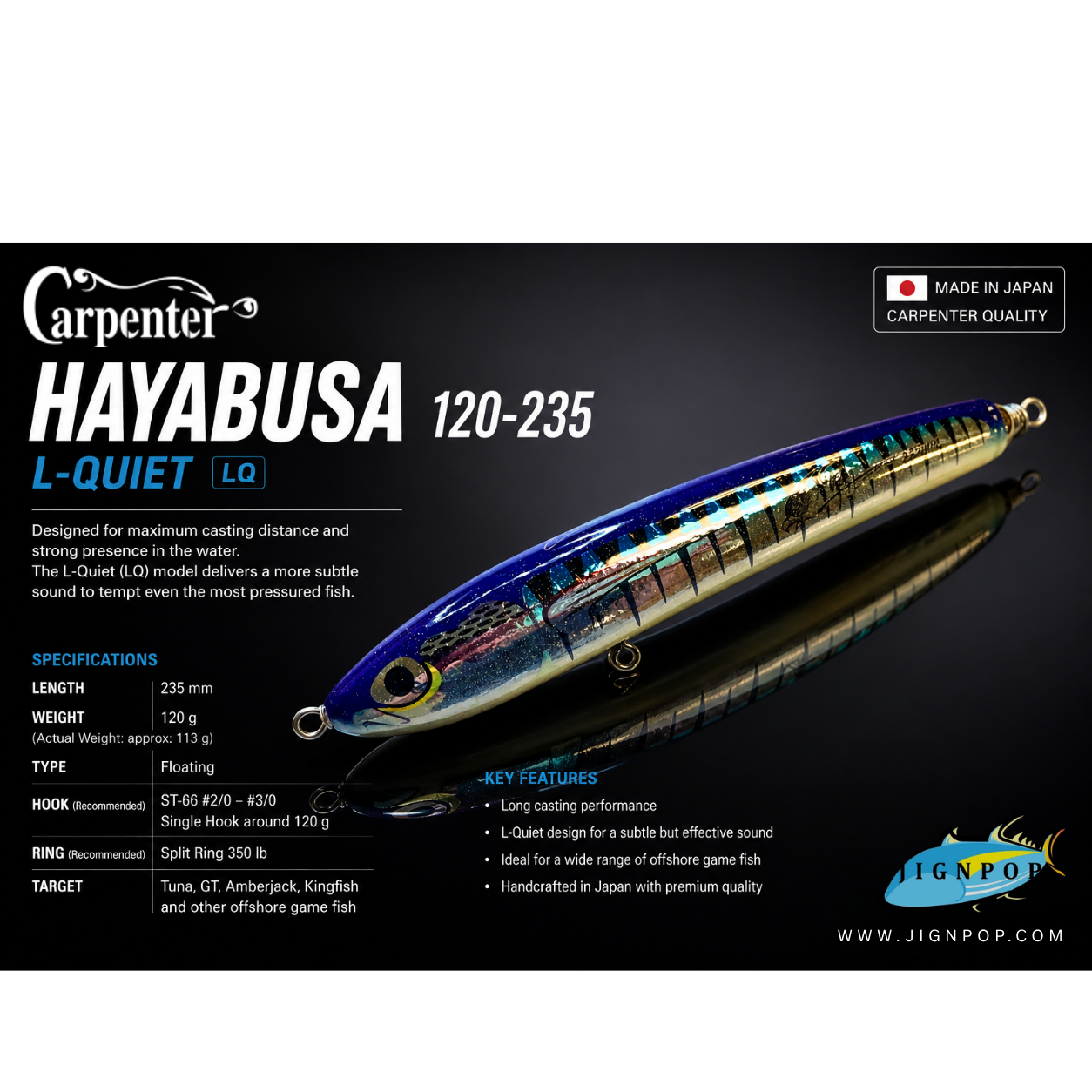 Carpenter Hayabusa 120-235 L-Quiet Lure