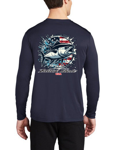 Black Hole Tuna USA Long Sleeve Shirt Posi-UV  Pro (UPF 50)