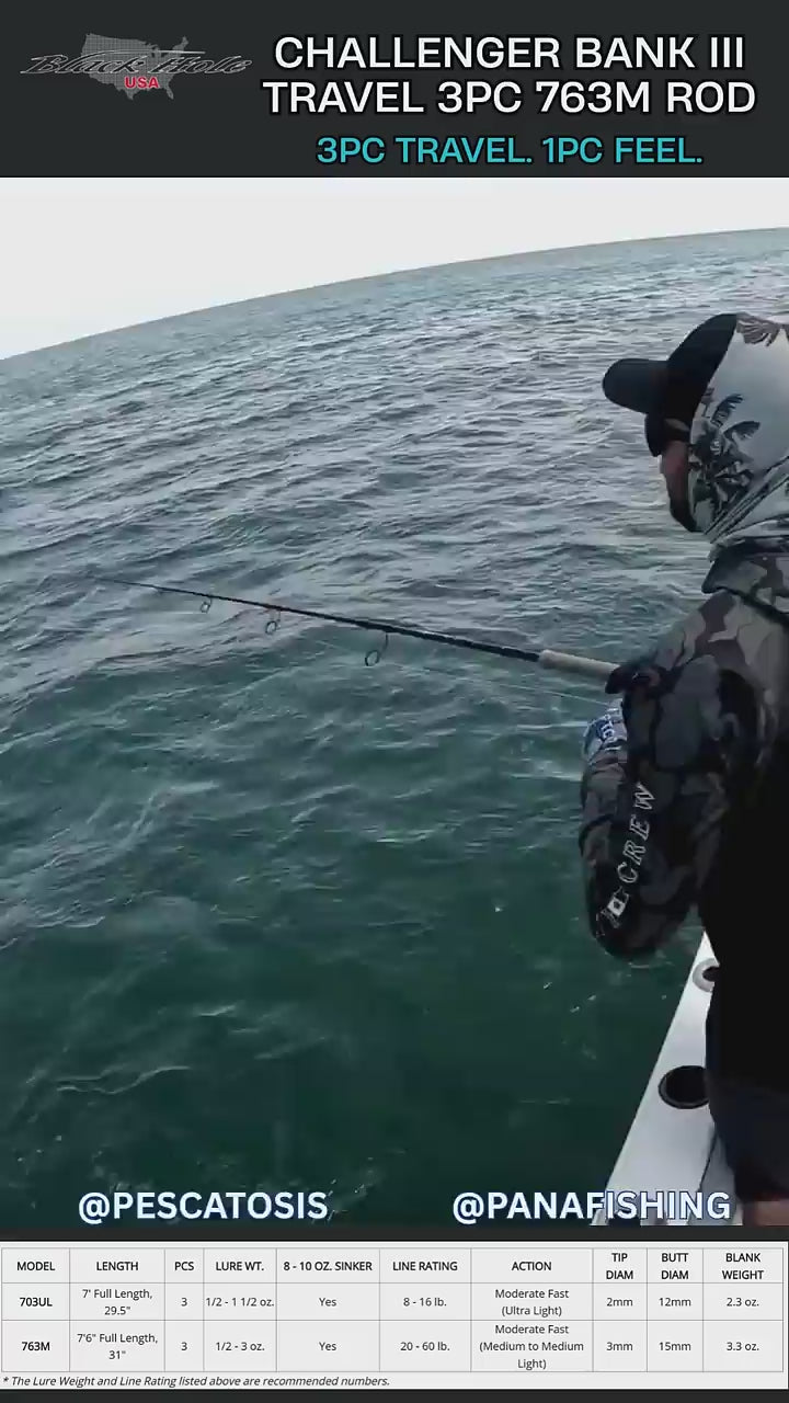 Black Hole USA Challenger Bank III Travel Series Rods