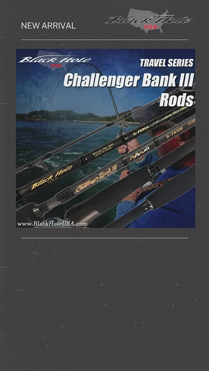 Black Hole USA Challenger Bank III Travel Series Rods