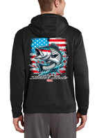 Black Hole Striped Bass USA Sport-Wick Fleece Hoodie Sweatshirt