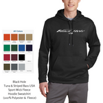 Black Hole Striped Bass USA Sport-Wick Fleece Hoodie Sweatshirt