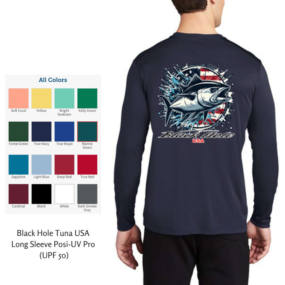 Black Hole Tuna USA Long Sleeve Shirt Posi-UV  Pro (UPF 50)