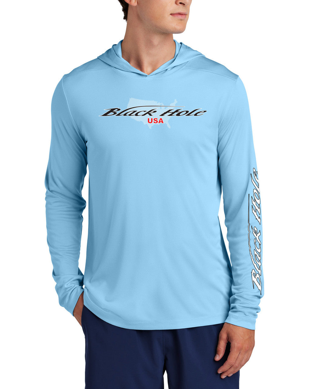 Black Hole USA Long Sleeve Hoodie Posi-UV  Pro (UPF 50)