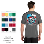Black Hole Striped Bass USA T-Shirt Posi-UV  Pro (UPF 50)