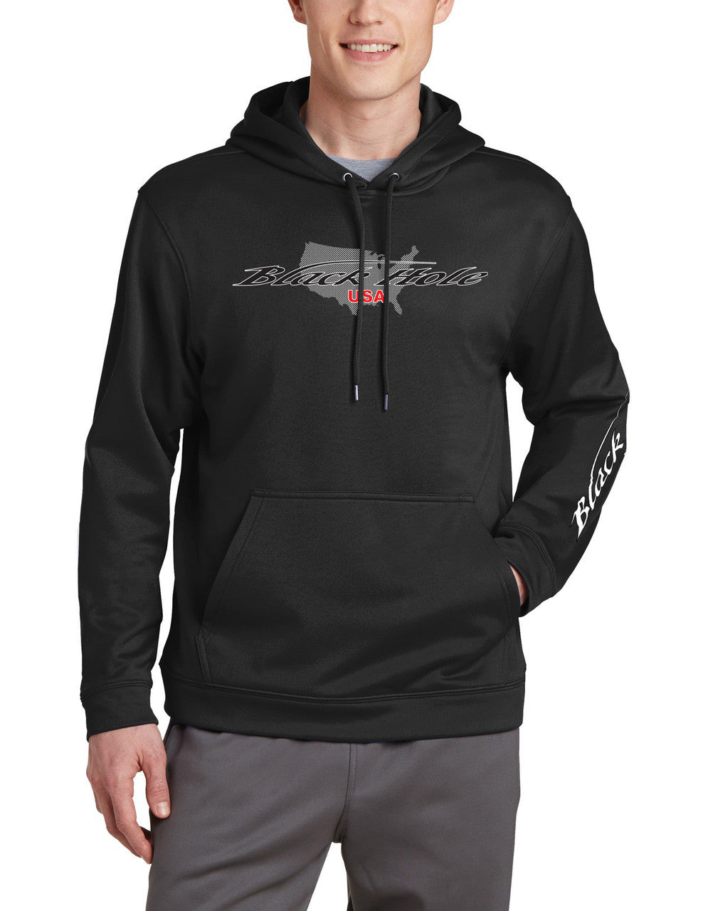 Black Hole USA Sport-Wick Fleece Hoodie Sweatshirt