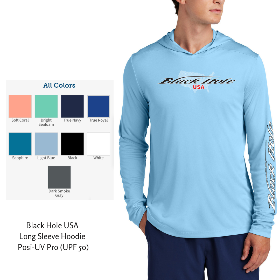 Black Hole USA Long Sleeve Hoodie Posi-UV  Pro (UPF 50)